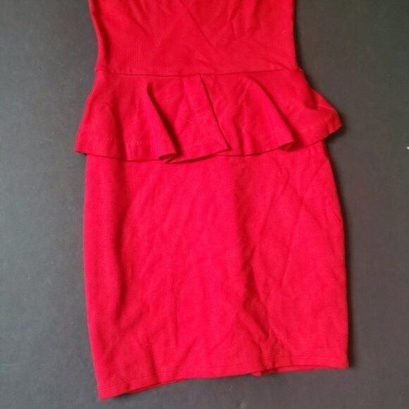 Zara Trafaluc Red Peplum Dress - Picture 4 of 8